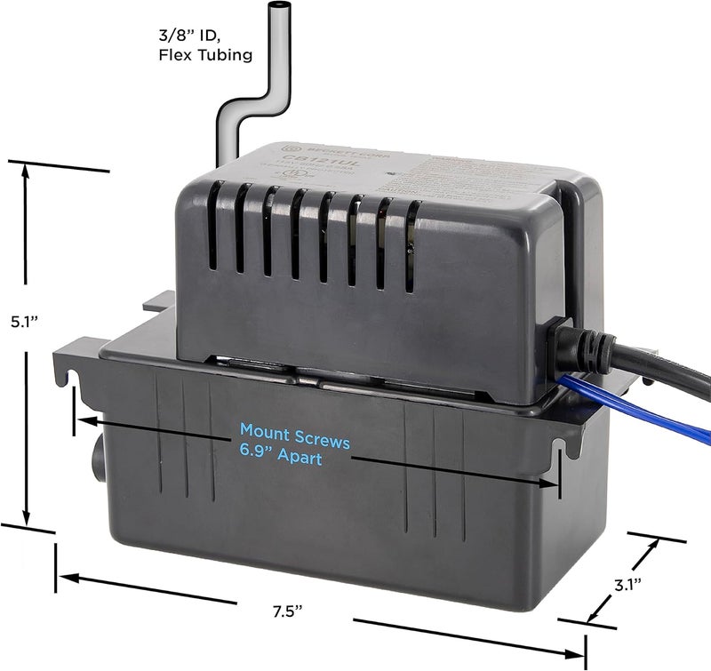 Beckett CB121UL Compact Condensate Pump with Safety Switch, 115V, 66 GPH, 12 Ft Max Lift - Image 2